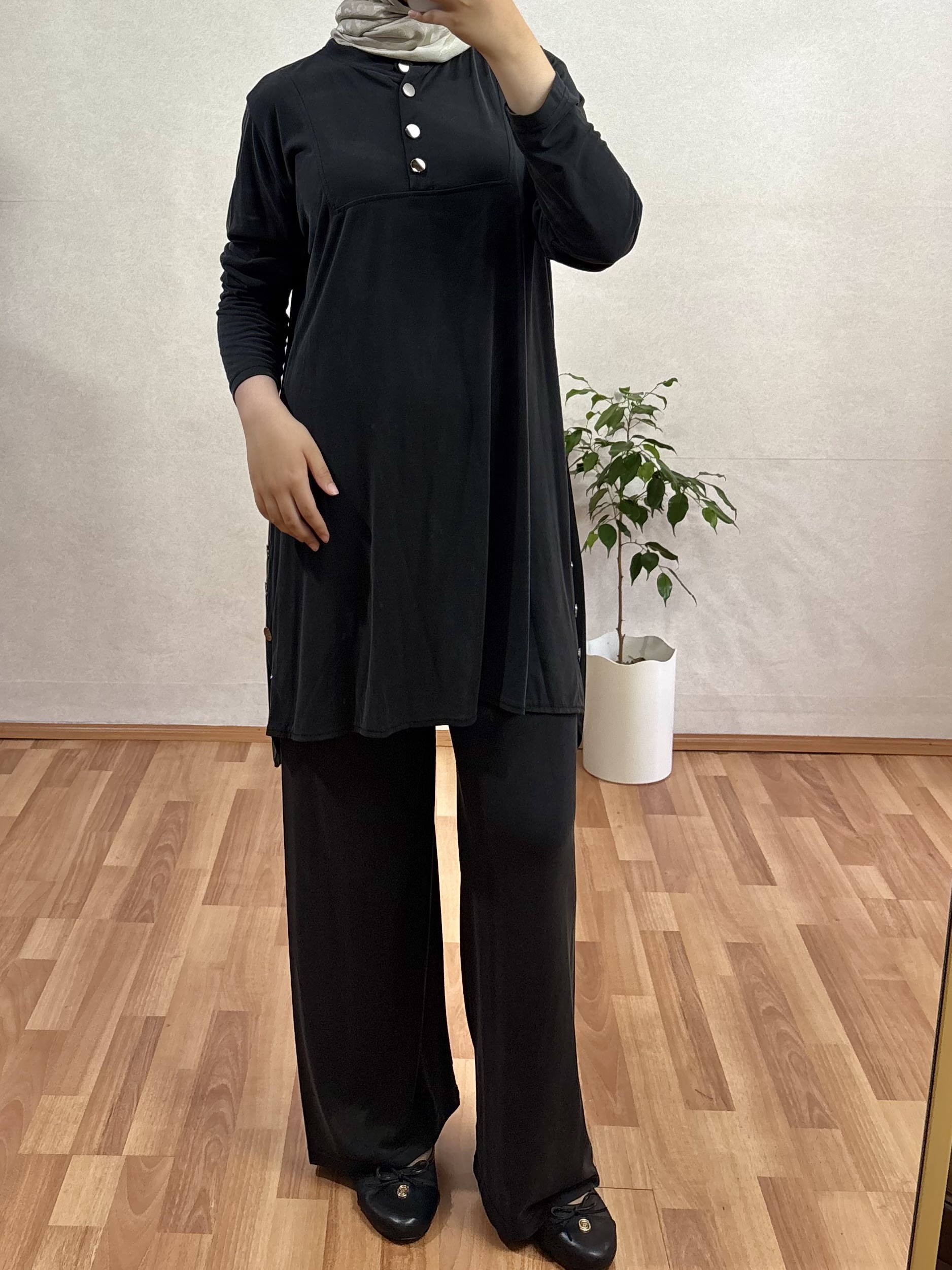 Düğme Detaylı Takım — DoreStil tesettür giyim